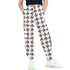 Mixed Abstract Colors Pattern Kids  Elastic Waist Pants by dflcprintsclothing