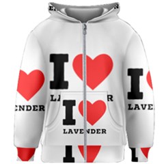 I Love Lavender Kids  Zipper Hoodie Without Drawstring by ilovewhateva