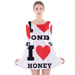 I Love Honey Long Sleeve Velvet Skater Dress by ilovewhateva