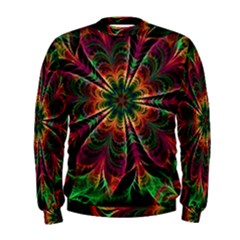 Multicolored Flower Mandala Wallpaper Kaleidoscope Pattern Men s Sweatshirt by 99art