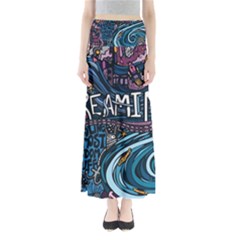 Graffiti Art Psychedelic Art Graphic Design Modern Art Full Length Maxi Skirt by 99art