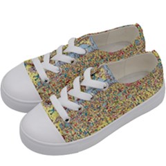 Waldo Cartoon Where s Wally Water Sky Sea Day Nature Kids  Low Top Canvas Sneakers by 99art
