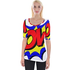 Pow Comic Comic Book Fight Wide Neckline Tee