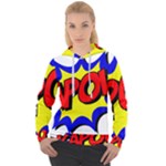 Kapow-comic-comic-book-fight Women s Overhead Hoodie