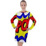 Kapow-comic-comic-book-fight Long Sleeve Hoodie Dress