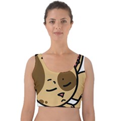 Cat-cartoon-pet-kitten-character Velvet Crop Top by 99art