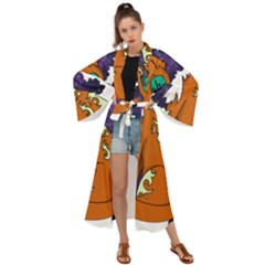 Fuchs-comic-music-wild-animal-cute Maxi Kimono by 99art