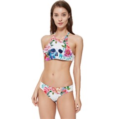 Day Of The Dead Skull Art Banded Triangle Bikini Set by 99art