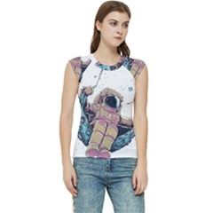 Drawing-astronaut Women s Raglan Cap Sleeve Tee