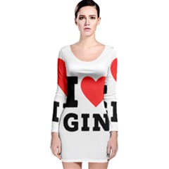 I Love Gin Long Sleeve Velvet Bodycon Dress by ilovewhateva