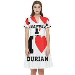 I Love Durian Short Sleeve Waist Detail Dress by ilovewhateva