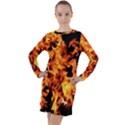 Live Coals Long Sleeve Hoodie Dress View1