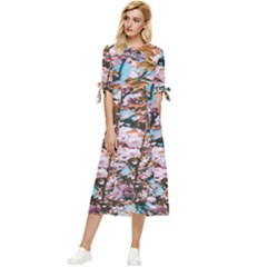 Nature Beautiful Rainbow Bow Sleeve Chiffon Midi Dress by artworkshop