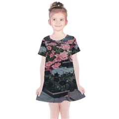 Pink Peony  Flower Kids  Simple Cotton Dress