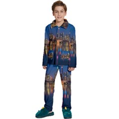 Seaside River Kids  Long Sleeve Velvet Pajamas Set