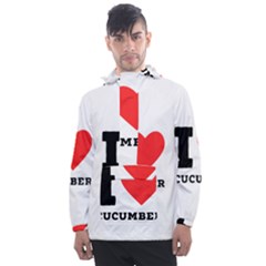 I Love Cucumber Men s Front Pocket Pullover Windbreaker by ilovewhateva