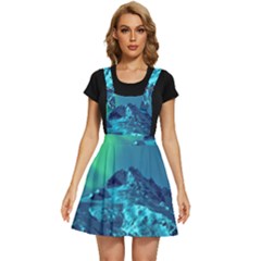 Aurora Borealis Sky Winter Snow Mountains Night Apron Dress by B30l