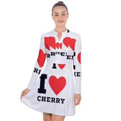 I Love Cherry Long Sleeve Panel Dress