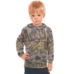 Iceland Cartography Map Renaissance Kids  Hooded Pullover by B30l