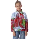 Red Strawberries Water Squirt Strawberry Fresh Splash Drops Kids  Half Zip Hoodie View1