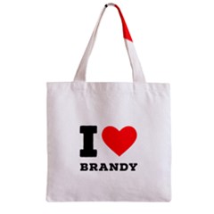 I Love Brandy Zipper Grocery Tote Bag by ilovewhateva