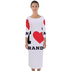 I Love Brandy Quarter Sleeve Midi Bodycon Dress by ilovewhateva