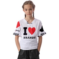 I Love Brandy Kids  V-neck Horn Sleeve Blouse by ilovewhateva