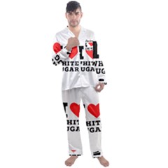 I Love White Sugar Men s Long Sleeve Satin Pajamas Set by ilovewhateva