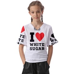 I Love White Sugar Kids  V-neck Horn Sleeve Blouse by ilovewhateva