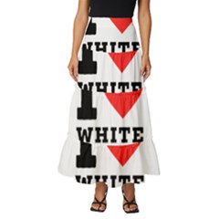 I Love White Sugar Tiered Ruffle Maxi Skirt by ilovewhateva