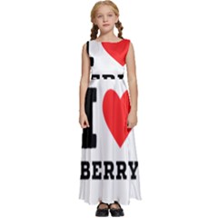 I Love Berry Kids  Satin Sleeveless Maxi Dress by ilovewhateva