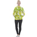 Flowers Green Texture With Pattern Leaves Shape Seamless Women s Overhead Hoodie View2