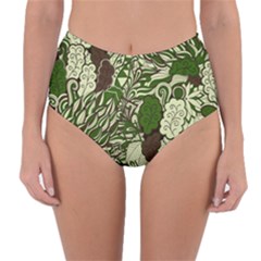 Texture Ornament Pattern Seamless Paisley Reversible High-waist Bikini Bottoms