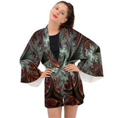 Abstract Pattern Design Art Wallpaper Tracery Texture Long Sleeve Kimono by danenraven