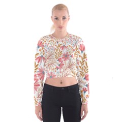 Flowers Pattern Seamless Floral Floral Pattern Cropped Sweatshirt