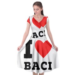 I Love Baci  Cap Sleeve Wrap Front Dress by ilovewhateva