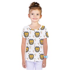 Lion Heads Pattern Design Doodle Kids  One Piece Tee