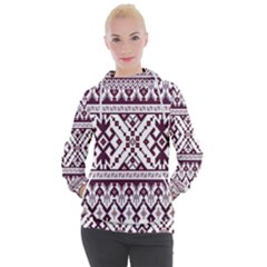 Illustration Ukrainian Folk Seamless Pattern Ornament Women s Hooded Pullover by Cowasu