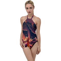 Fire Flame Burn Hot Heat Light Burning Orange Go With The Flow One Piece Swimsuit by Cowasu