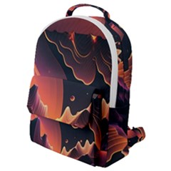 Fire Flame Burn Hot Heat Light Burning Orange Flap Pocket Backpack (small) by Cowasu