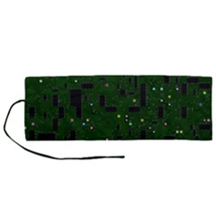 Circuit Board Conductor Tracks Roll Up Canvas Pencil Holder (m) by Cowasu