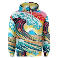 Ai Generated Waves Ocean Sea Tsunami Nautical Blue Sea (2) Men s Overhead Hoodie by Cowasu