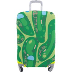 Golf Course Par Golf Course Green Luggage Cover (large) by Cowasu