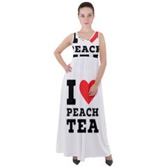 I Love Peach Tea Empire Waist Velour Maxi Dress by ilovewhateva