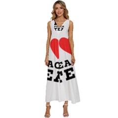 I Love Peach Tea V-neck Sleeveless Loose Fit Overalls by ilovewhateva