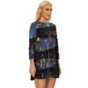 New York Night Central Park Skyscrapers Skyline Long Sleeve Babydoll Dress View3