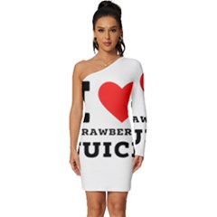 I Love Strawberry Juice Long Sleeve One Shoulder Mini Dress by ilovewhateva