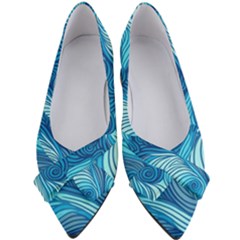 Ocean Waves Sea Abstract Pattern Water Blue Women s Bow Heels by danenraven