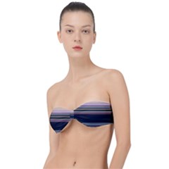 Horizontal Line Strokes Color Lines Classic Bandeau Bikini Top 