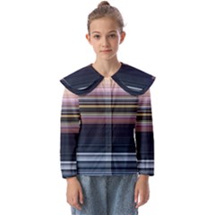 Horizontal Line Strokes Color Lines Kids  Peter Pan Collar Blouse